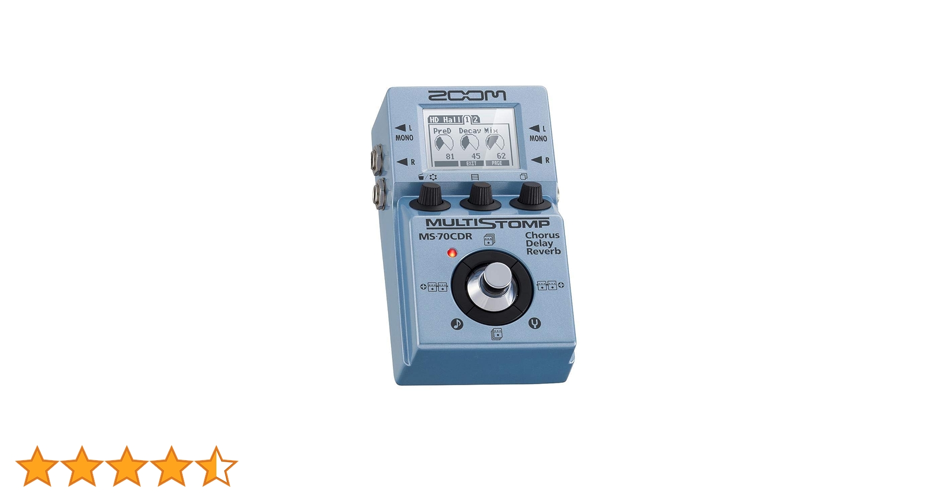 Zoom MS-70CDR MultiStomp Guitar Effects Pedal, Chorus, Delay, and